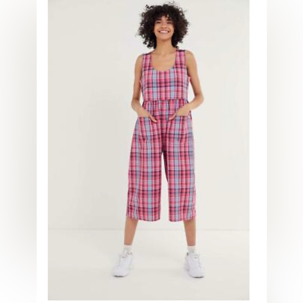 URBAN OUTFITTERS Plaid Crop Jumpsuit Size XS